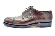 Hand-Painted Three-Joint Goodyear Engraved Derby Shoes
