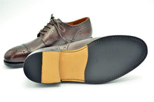 Hand-Painted Three-Joint Goodyear Engraved Derby Shoes