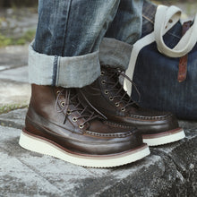 6 hole ami khaki lace-up motorcycle boots round toe work shoes martin boots