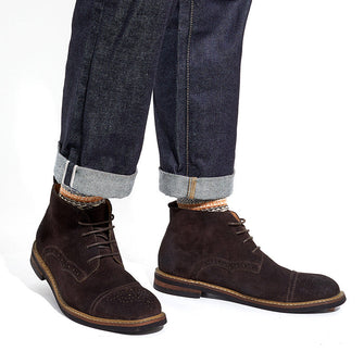 suede martin boots brogue engraved high top men's boots
