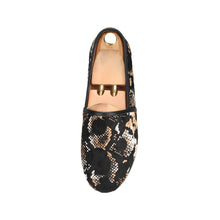 Men's Snakeskin Print Horsehair Round Toe Fisherman Loafers