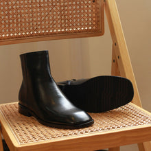 Men's Chelsea Leather Boots Square Toe High Top Martin High Street Boots