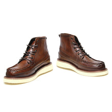 6 hole ami khaki lace-up motorcycle boots round toe work shoes martin boots
