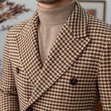 White plaid tweed Polo coat
