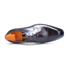 Handmade vintage leather stitching engraved Oxford derby shoes