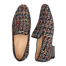 Men's Small Fragrance Color Gold Silk Woven Woven Slip-On Loafers