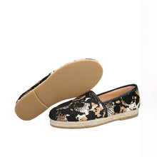 Men's Snakeskin Print Horsehair Round Toe Fisherman Loafers