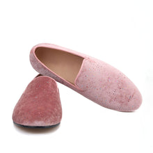 Rhinestone Pink Velvet Men's Loafers Wedding Party Smoking Shoes