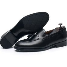 Brown Handmade Vintage Brushed Fringe Loafers