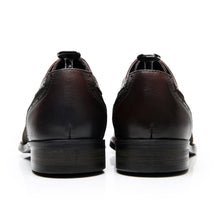 British leather brushed brogue engraved patchwork oxford shoes