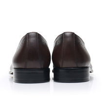 Brown and black men's broch classic leather Oxford shoes