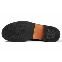 Black motorcycle men's leather boots retro British work shoes