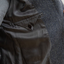 Gray Tweed Herringbone Balmacon Coat