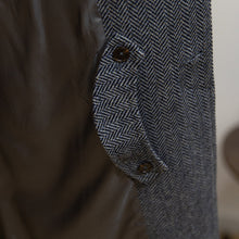 Gray Tweed Herringbone Balmacon Coat