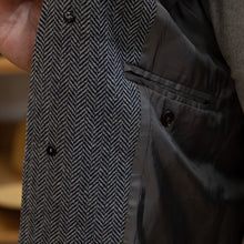 Gray Tweed Herringbone Balmacon Coat