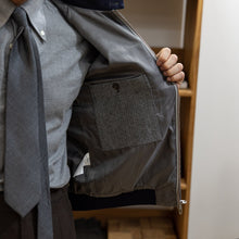 Gray tweed 50% wool herringbone G9 jacket